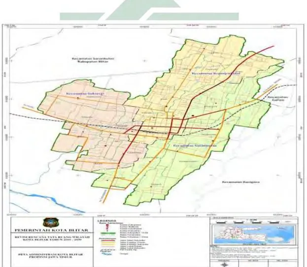 Gambar 3.1 Peta Batas Administrasi Kota Blitar 1