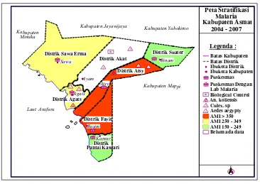 Gambar 4.5 Peta Stratifikasi AMI Kabupaten Asmat Tahun 2007 
