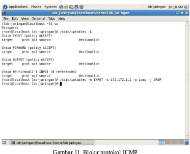 Gambar 11. Blokir protokol ICMP