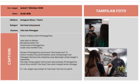 Gambar 3.2 Draft Caption dan Stock Foto 
