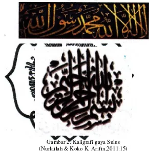 Gambar 2. Kaligrafi gaya Sulus 