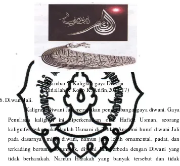Gambar 5. Kaligrafi gaya Diwani 