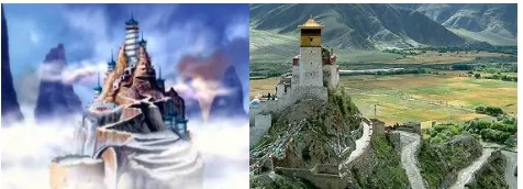Figure 1. The comparison of Air Temple and Tibetan monastery 