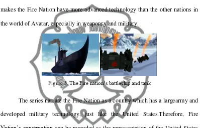Figure 3. The Fire nation„s battleship and tank  