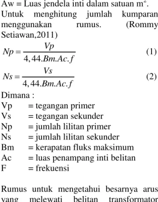 Gambar 1. Kern (inti trafo) tipe E-I  (Rommy,2011) 