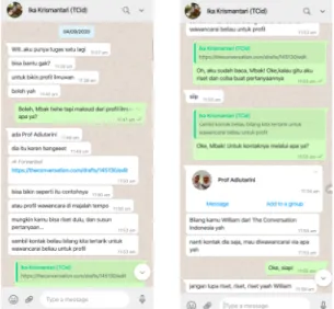 Gambar 3.7 Penugasan pembuatan profil Adi Utarini 