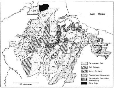 Gambar 2. 4. Perkembangan perusahaan-perusahaan perkebunan di Sumatera     Timur Tahun 1870 