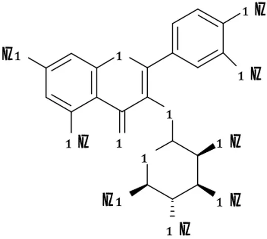 Gambar 1. Kuersitrin (kuersetin-3-rhamnoside) 