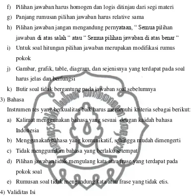 table spesifikasi dengan butir soal dan masing – masing butir di analisis 