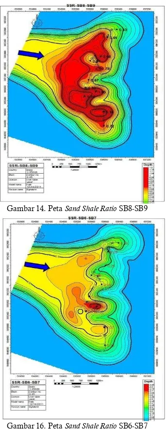 Gambar 16. Peta Sand Shale Ratio SB6-SB7 