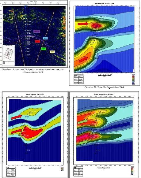 Gambar 18. Top Sand G-4 pada Attribute Seismik GAMP 1055 