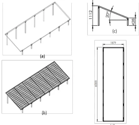 Gambar 6 Rancangan dudukan panel surya