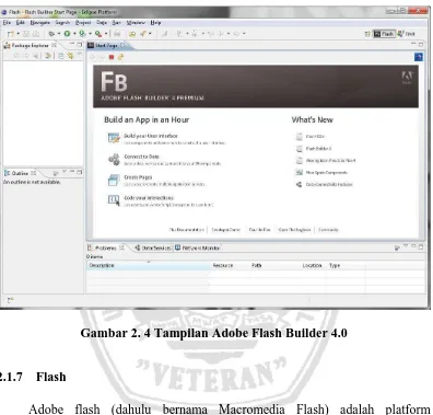 Gambar 2. 4 Tampilan Adobe Flash Builder 4.0 