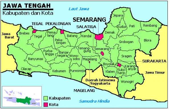 Gambar 4.1  Kabupaten/Kota di Propinsi Jawa Tengah 