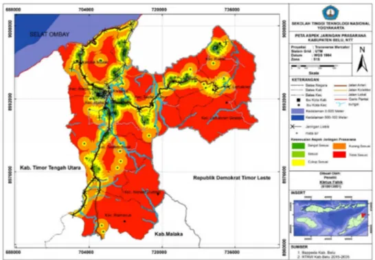 Gambar 5. Peta Analisis Kesesuaian Aspek Prasarana Lingkungan Sumber: Analisis, 2019