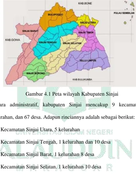 Gambar 4.1 Peta wilayah Kabupaten Sinjai 