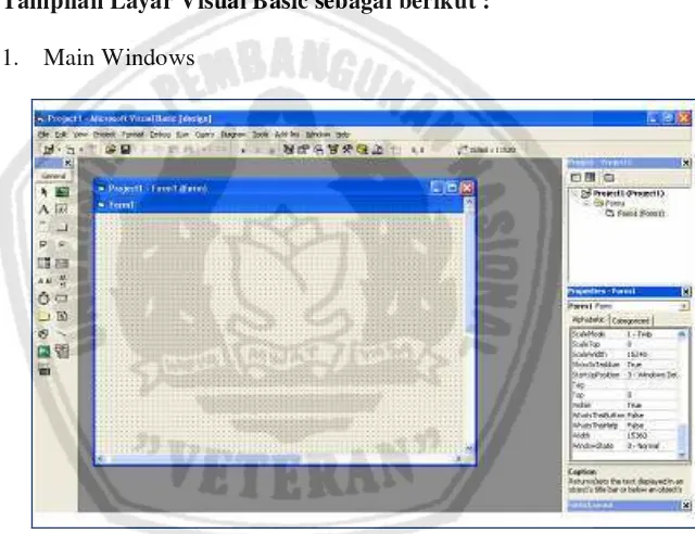 Gambar 2.4 Tampilan Utama Visual Basic 