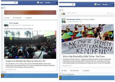Gambar. Gerakan mahasiswa yang dimulai dari media sosial Sumber. Facebook pribadi  