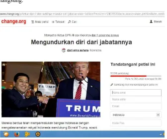 Gambar. Petisi online untuk ketua DPR RI dan Wakilnya mengundurkan diri dari jabatannya Sumber