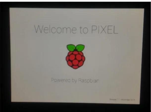 Gambar 5. Tampilan Logo Raspberry Pi saat Proses Booting 