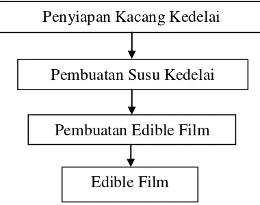 Gambar 3.1. Diagram Kerja Pembuatan Edible Film Dari Ekstrak Kacang Kedelai 