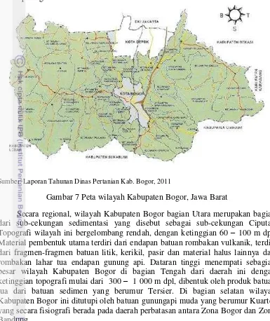 Gambar 7 Peta wilayah Kabupaten Bogor, Jawa Barat 