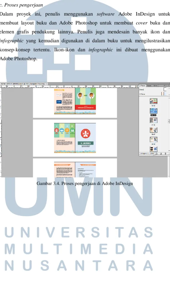 Gambar 3.4. Proses pengerjaan di Adobe InDesign 