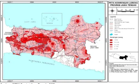 Gambar 2.3Peta Kemiringan Tanah di Provinsi Jawa Tengah