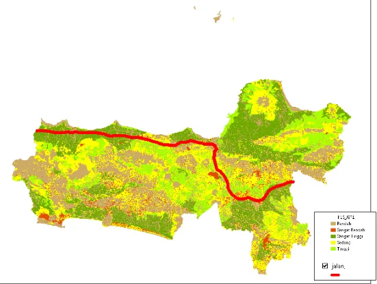 Gambar 4.8. Luas Jalan TOL Pada Jasa Ekosistem Pangan (JEP) di Provinsi Jawa Tengah 
