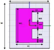 Gambar 2.1 Struktur antena E-shaped 