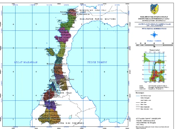 Gambar 1.1. Peta Administrasi Kabupaten Donggala 