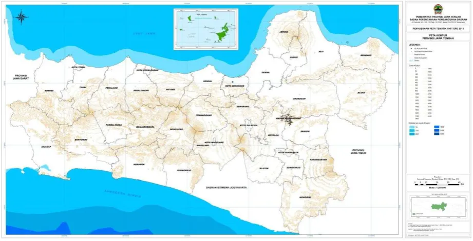 Gambar 2.3. Peta Kontur Provinsi Jawa Tengah 