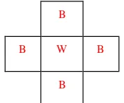 Gambar 2.2 : Contoh Bit Utama (W) dan Bit Tetangga (B)  [3] 
