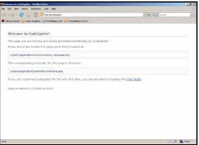 Gambar 2.7  Tampilan awal setelah CodeIgniter di install. 