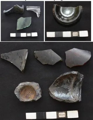 Gambar 9. Beberapa fragmen kaca yang diperoleh  dari hasil ekskavasi 