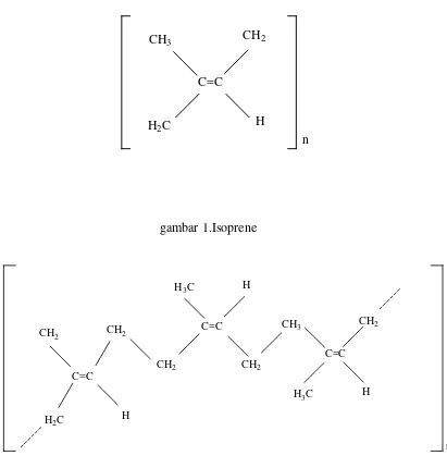 Gambar 2. : karet alam cis -1,4-poliisopren 
