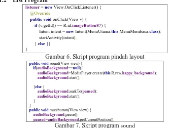 Gambar 6. Skript program pindah layout 