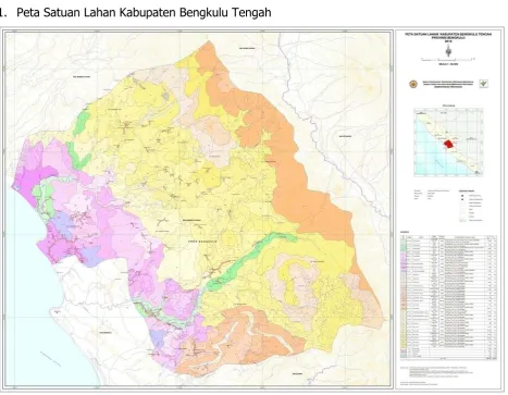 Tabel  1. Legenda satuan lahan Kabupaten Bengkulu Tengah. 