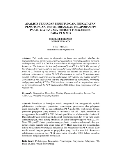 ANALISIS TERHADAP PERHITUNGAN, PENCATATAN, PEMOTONGAN, PENYETORAN, DAN ...