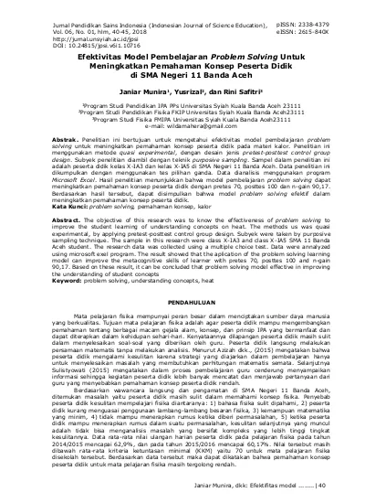 model pembelajaran untuk problem solving