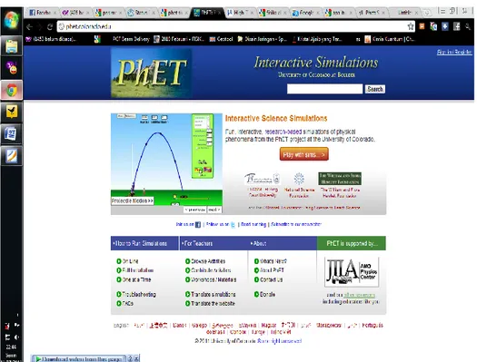 Gambar 2.1. Homepage Website PhET 