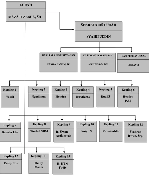 Gambar 1.  Struktur Pemerintahan Kelurahan Tegal Sari Mandala II 