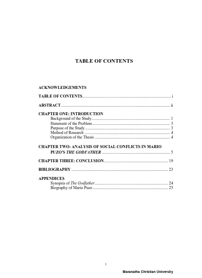 Analysis Of The Social Conflict In Mario Puzo's The Godfather.