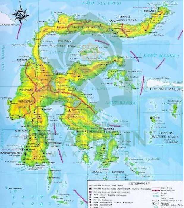 Gambar 4.1 Peta Pulau Sulawesi 