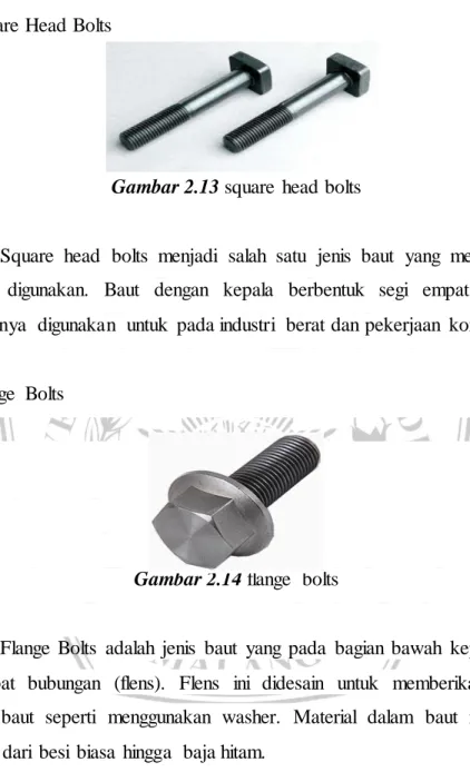 Gambar 2.13 square  head bolts 