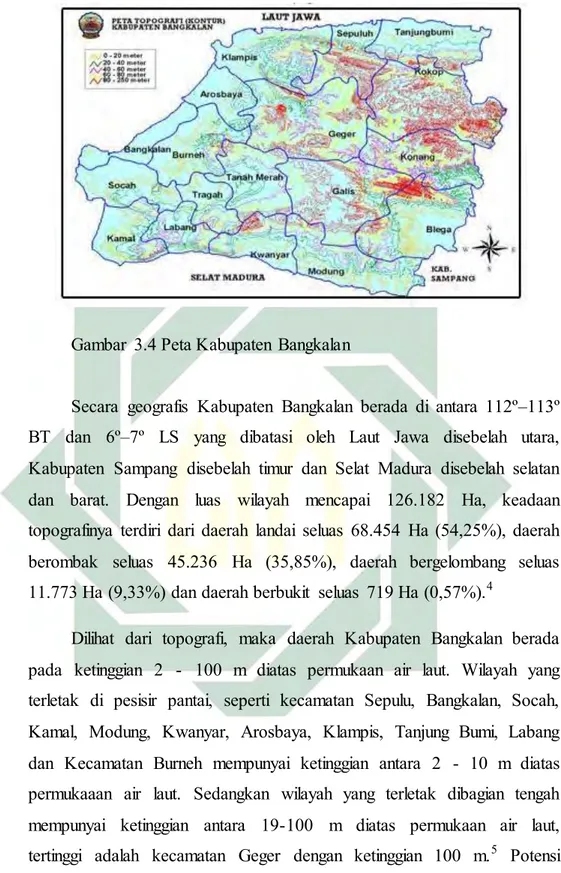 Gambar  3.4 Peta Kabupaten Bangkalan 