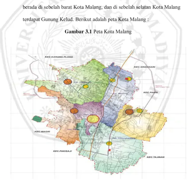 Gambar 3.1  Peta Kota Malang 