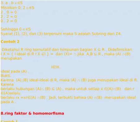 Tabel 8.1.Daftar Cayley (Z6/K = Z6/{0, 2, 4}, +) dan (Z6/K = Z6/{0, 2, 4}, .)