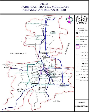 Gambar 3.1 Peta Jaringan Trayek Sumber: Dinas Perhubungan Kota Medan 
