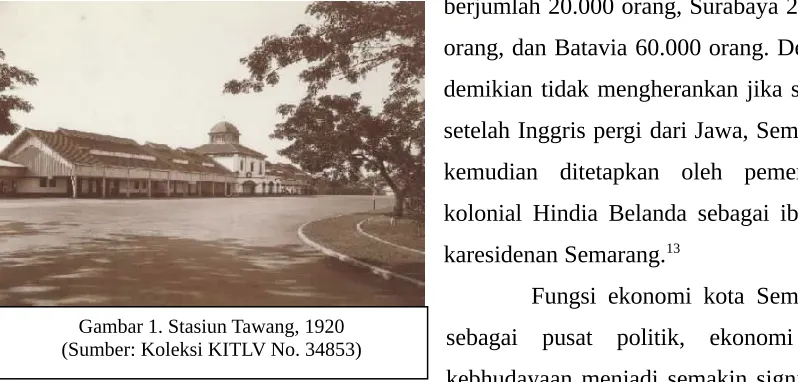Gambar 1. Stasiun Tawang, 1920